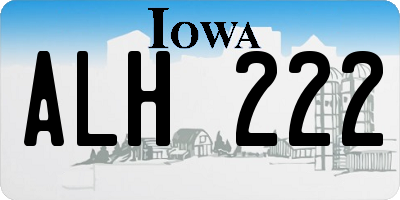 IA license plate ALH222