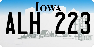 IA license plate ALH223