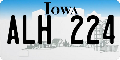 IA license plate ALH224