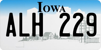 IA license plate ALH229