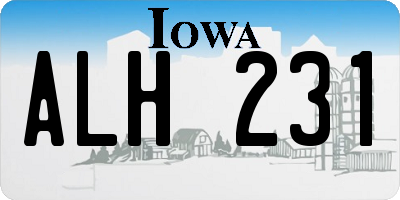 IA license plate ALH231