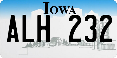 IA license plate ALH232