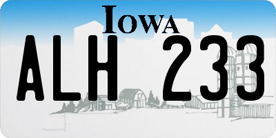 IA license plate ALH233
