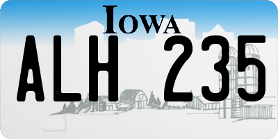 IA license plate ALH235