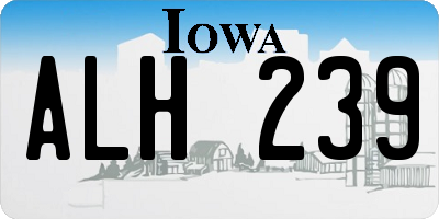 IA license plate ALH239