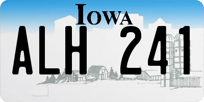 IA license plate ALH241