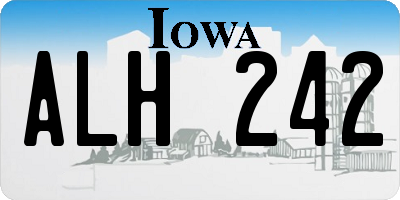 IA license plate ALH242