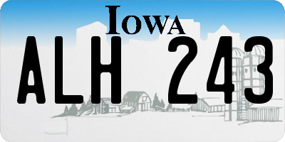 IA license plate ALH243