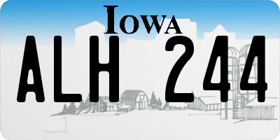IA license plate ALH244