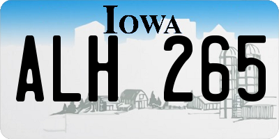 IA license plate ALH265