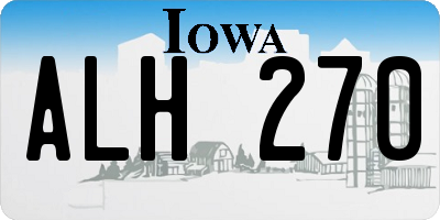 IA license plate ALH270