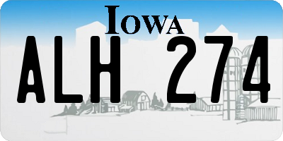 IA license plate ALH274