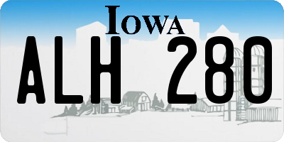 IA license plate ALH280