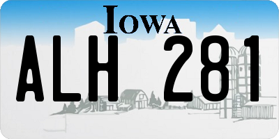 IA license plate ALH281