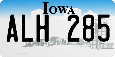IA license plate ALH285