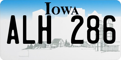 IA license plate ALH286