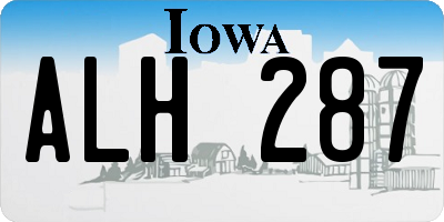 IA license plate ALH287