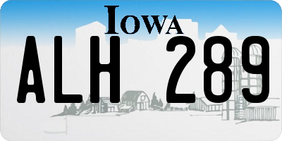 IA license plate ALH289
