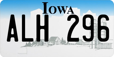 IA license plate ALH296