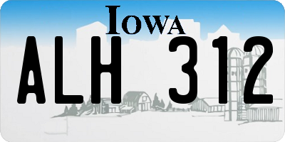 IA license plate ALH312