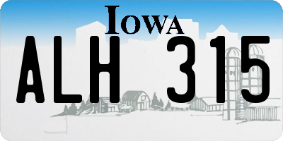IA license plate ALH315