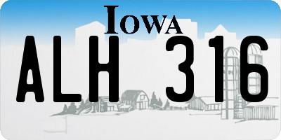 IA license plate ALH316