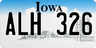 IA license plate ALH326