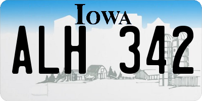 IA license plate ALH342