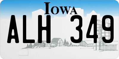 IA license plate ALH349