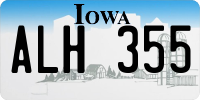 IA license plate ALH355
