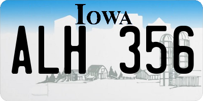 IA license plate ALH356