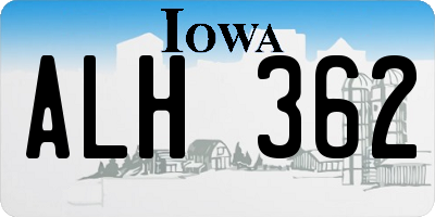 IA license plate ALH362