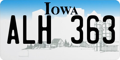 IA license plate ALH363
