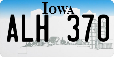 IA license plate ALH370