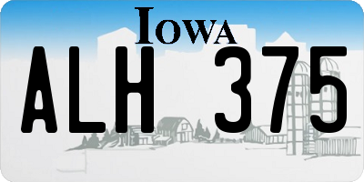 IA license plate ALH375