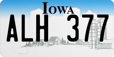 IA license plate ALH377