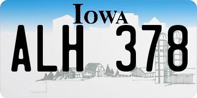 IA license plate ALH378