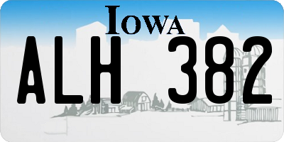 IA license plate ALH382