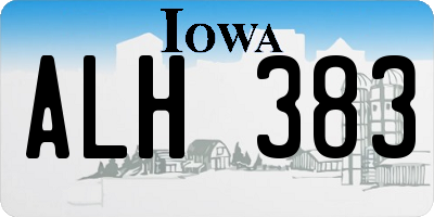 IA license plate ALH383