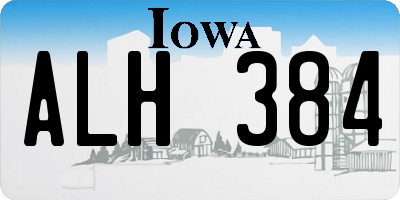 IA license plate ALH384