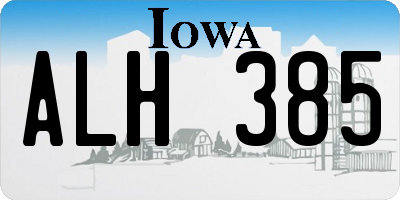 IA license plate ALH385