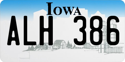 IA license plate ALH386