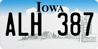IA license plate ALH387