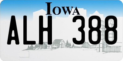 IA license plate ALH388