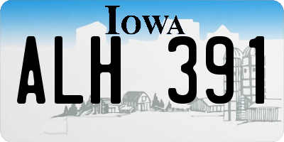 IA license plate ALH391