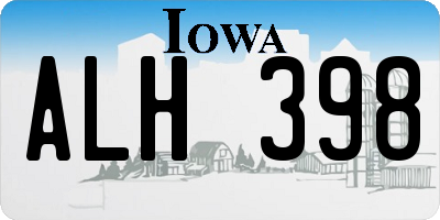 IA license plate ALH398