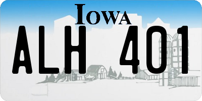 IA license plate ALH401