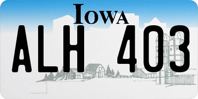 IA license plate ALH403