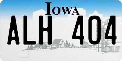 IA license plate ALH404