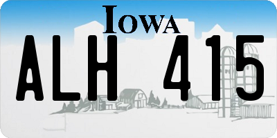 IA license plate ALH415